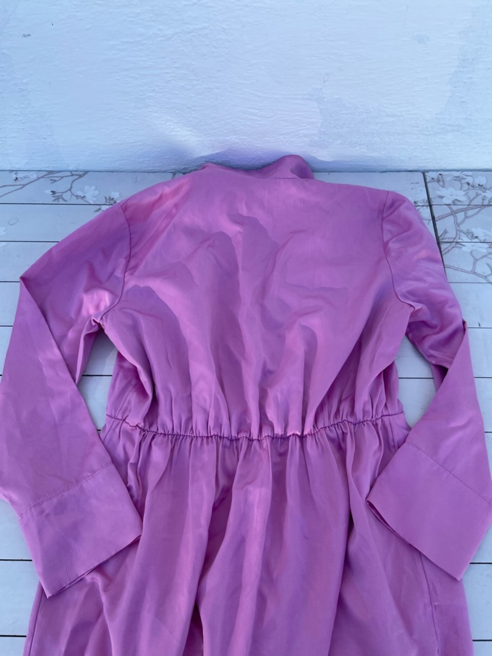 Pink Satin Twist Front Mini Dress - Picture 5 of 11
